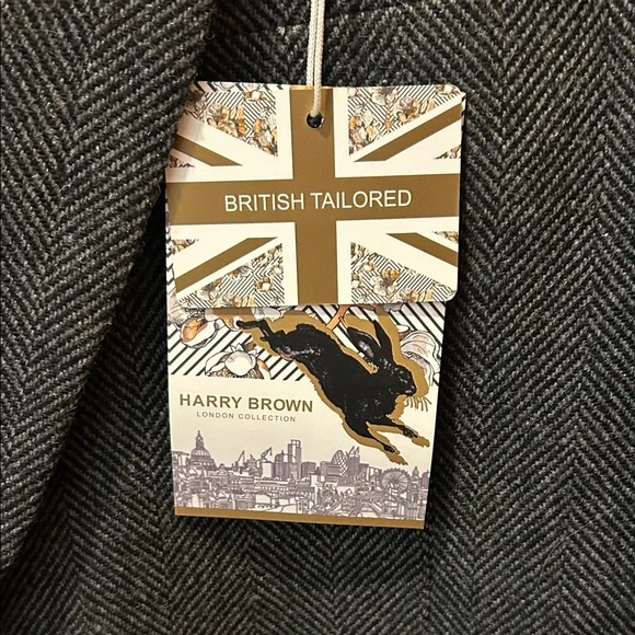 Beautiful Harry Brown Herringbone Tweed Blazer with Paisley Lining. Tags on. - Picture 2 of 8